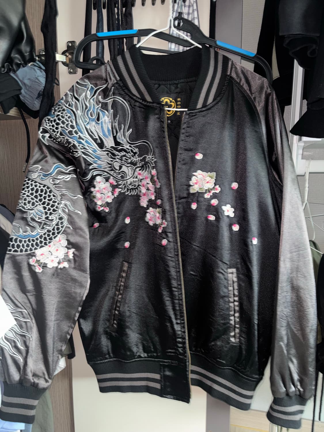 ROGUE 일본빈티지오리엔탈 벚꽃, 용 자수 스카쟌 S 상품이미지2