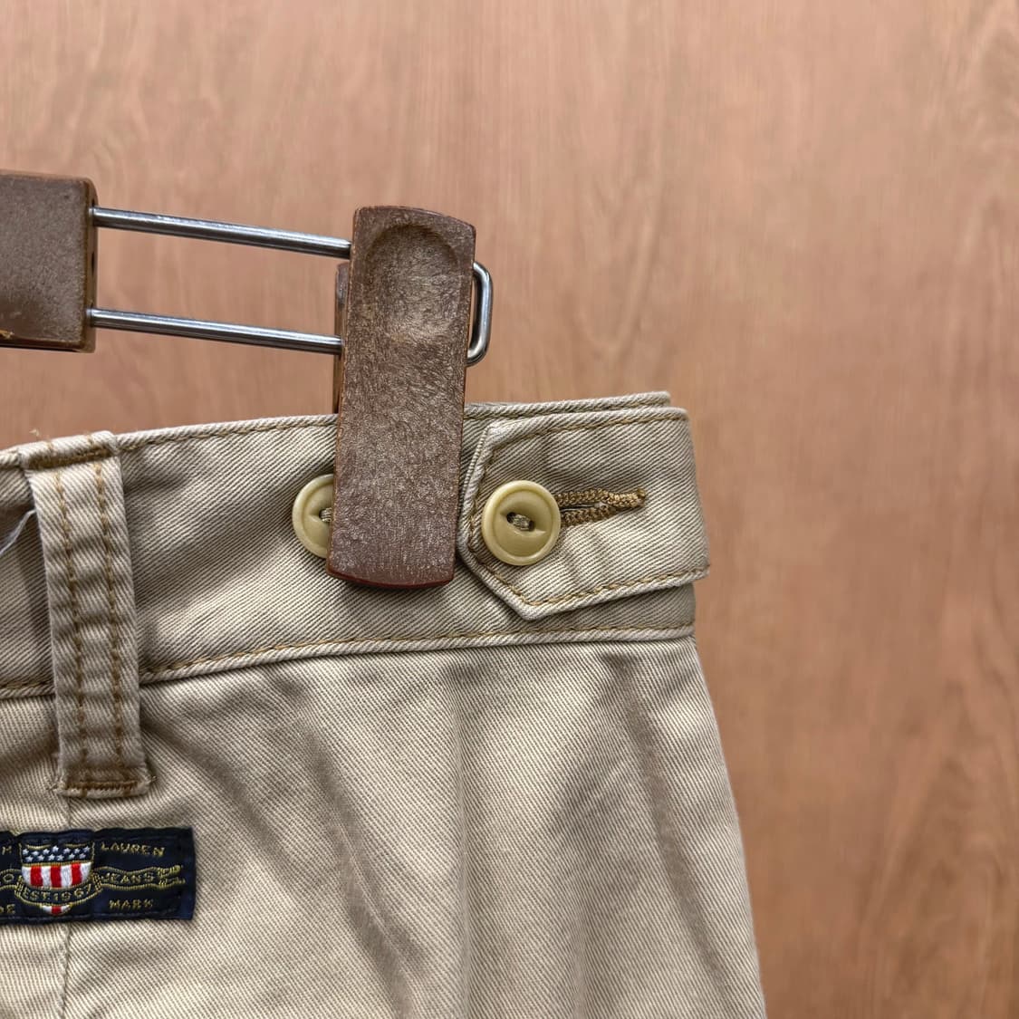 폴로 진스 미니 스커트 로고 자수 더블 포켓 사이드 스트랩 디테일 베이지 상품이미지6