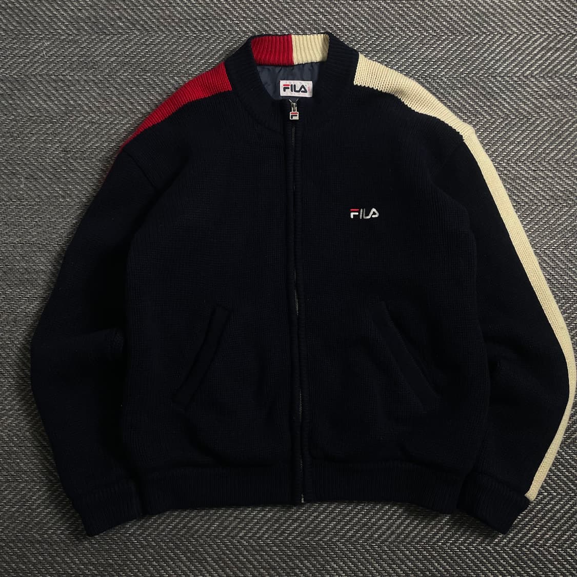 휠라 올드스쿨 케이블 니트 집업 자켓y 4265 상품이미지2