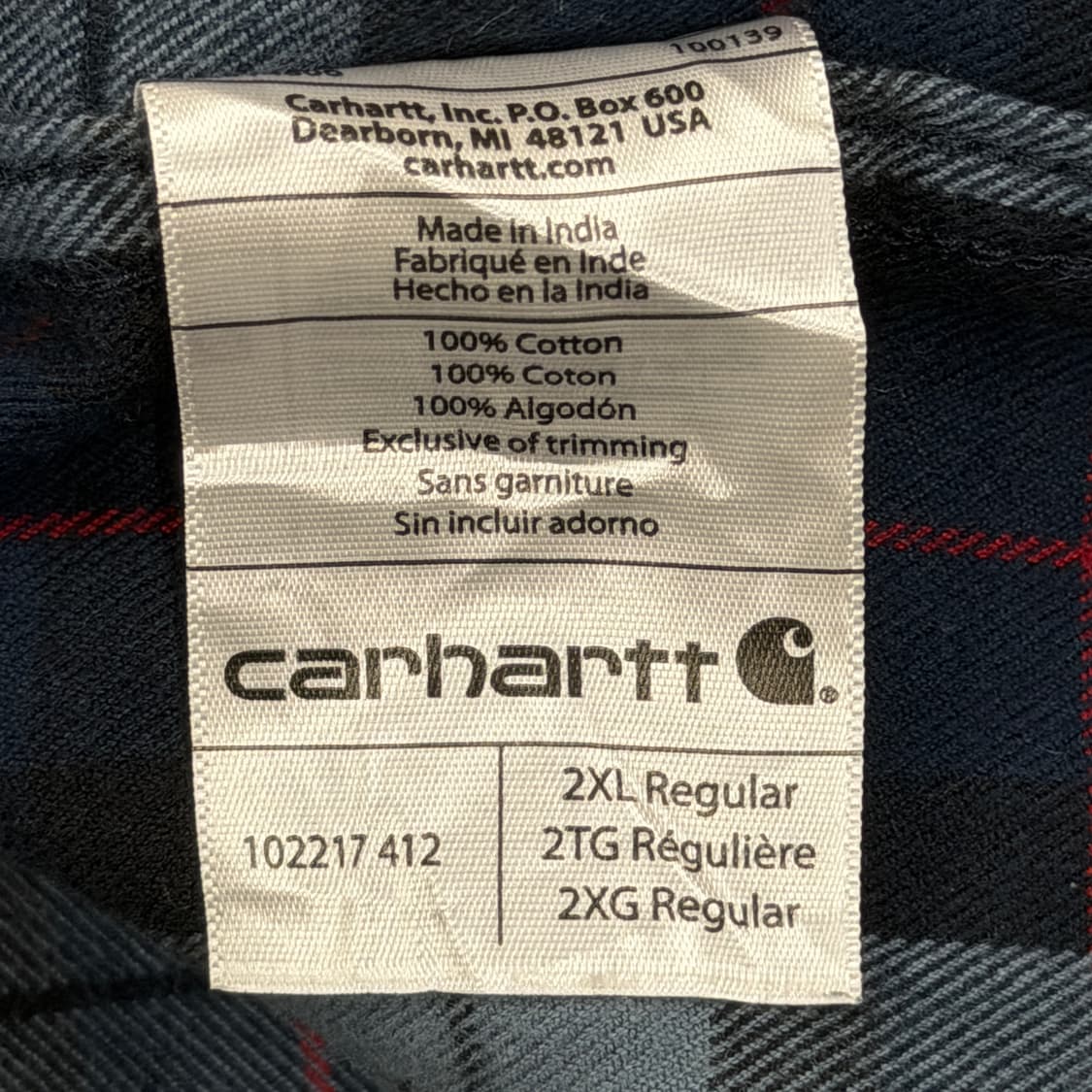 칼하트 빈티지 릴렉시드핏 플란넬 체크 셔츠 남방 2XL 상품이미지4