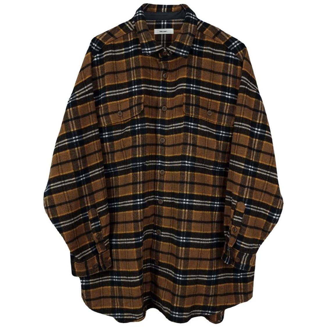 [니코앤드] 오버사이즈 빈티지 플란넬 체크 셔츠 M18310 상품이미지2
