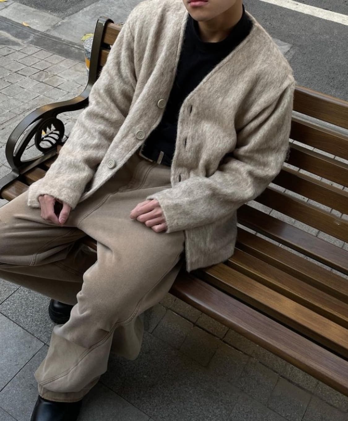 [새제품]아워레거시 모헤어 가디건 베이지_50 상품이미지2