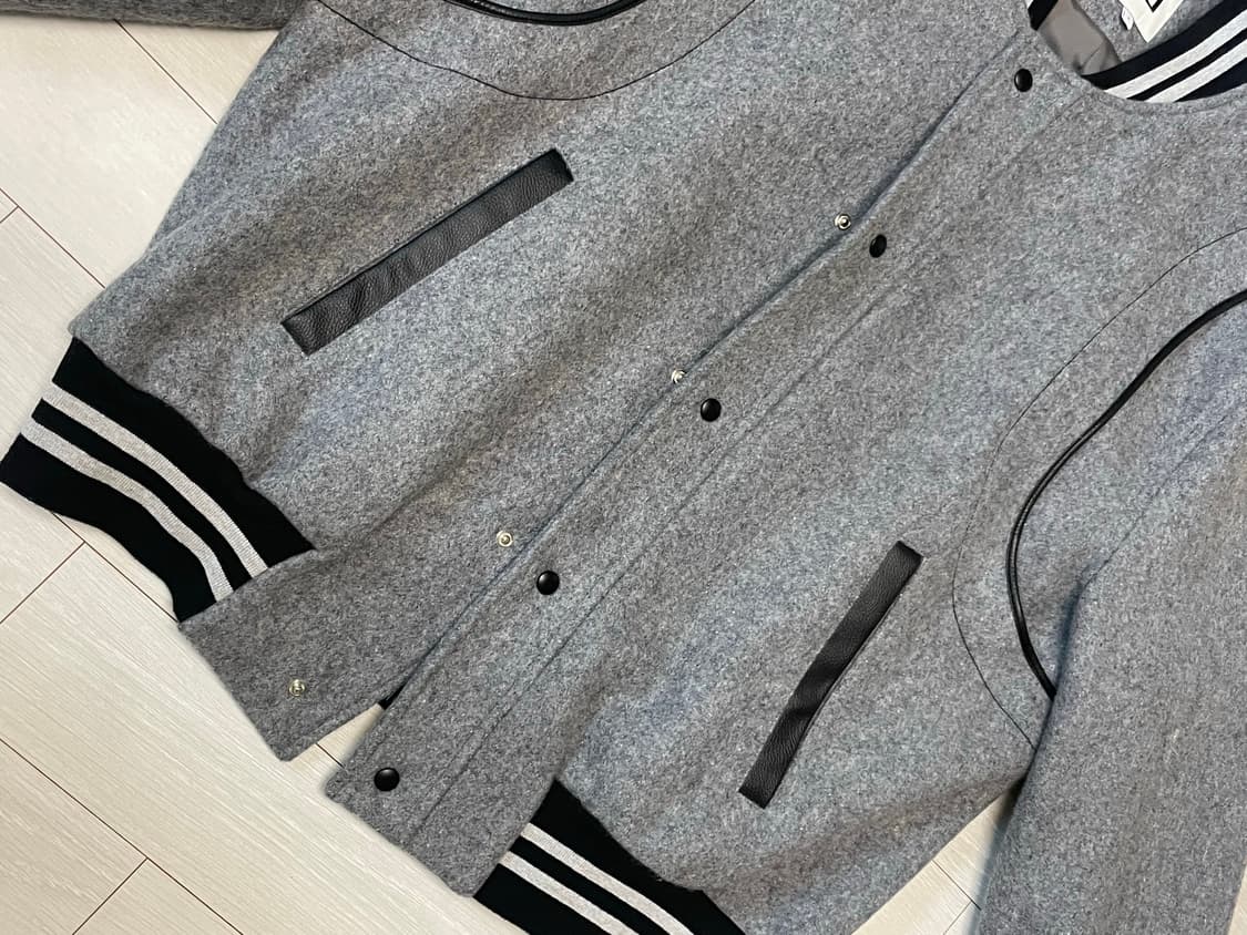 layered baseball jumper grey 스타디움 점퍼 그레이 상품이미지2
