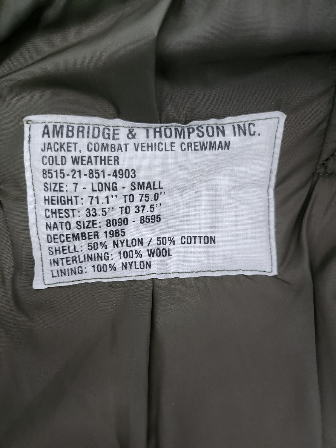 캐나다군 탱커자켓(민트급) 상품이미지2