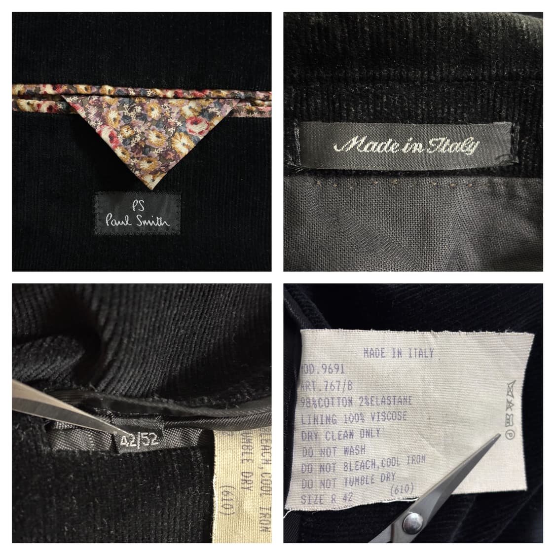 폴스미스 코듀로이 자켓42(넉넉한105)/블랙 상품이미지7