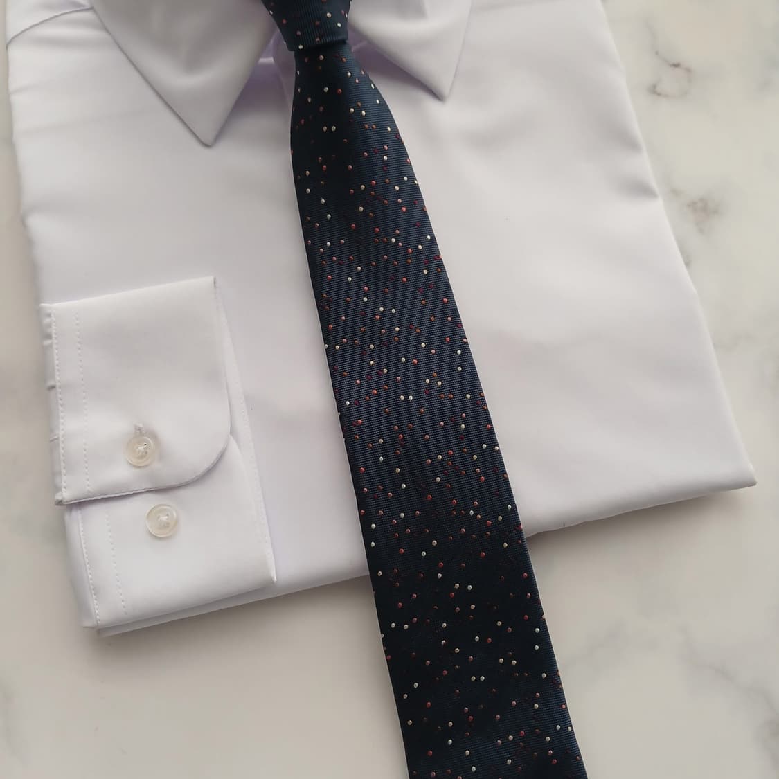 지오송지오 실크 네이비 도트 넥타이 7.6cm A+등급 A18721
 상품이미지4