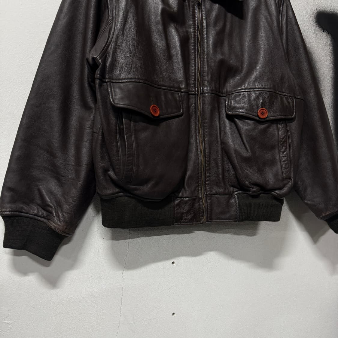 VTG 빈티지 100% 쉽스킨 양가죽 A2 퀼팅 봄버 자켓 브라운 상품이미지4