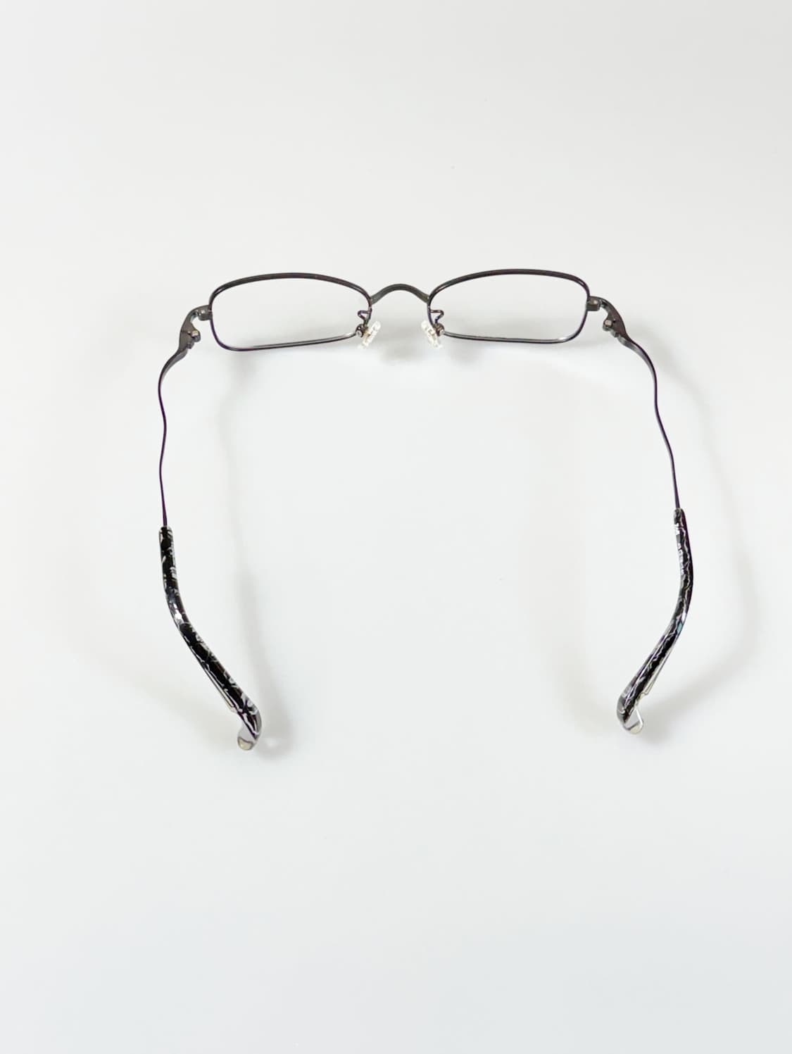 90s ZOFF 블랙 마블 슬림 스퀘어 프레임 빈티지 안경 상품이미지5