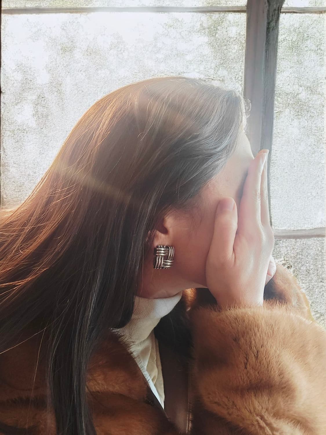 🇺🇸빈티지 체크 사각 925 은 클립온 귀걸이 상품이미지6