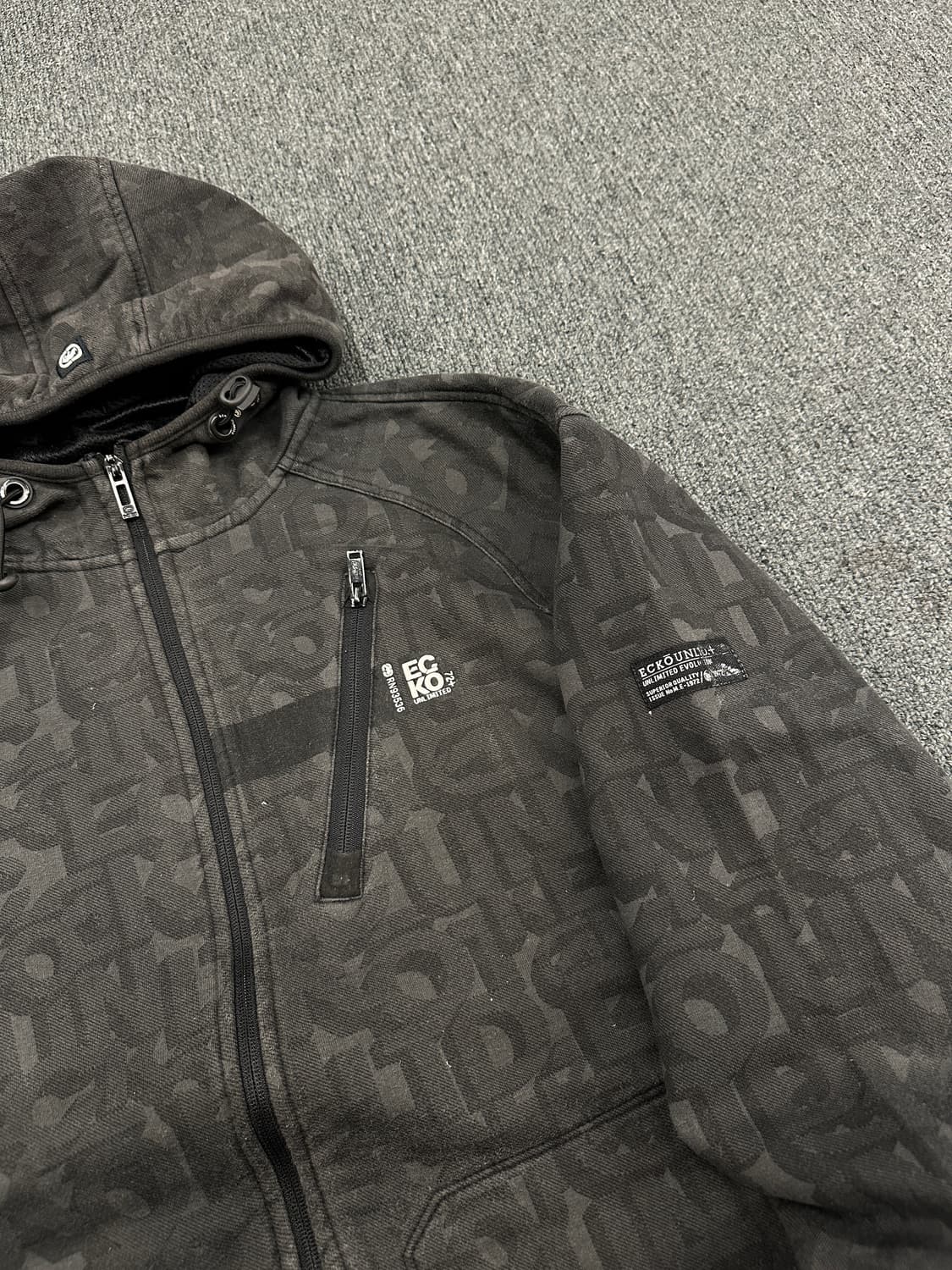 XL) 에코 언리미티드 그래픽 패턴 오버핏 후드집업 상품이미지6