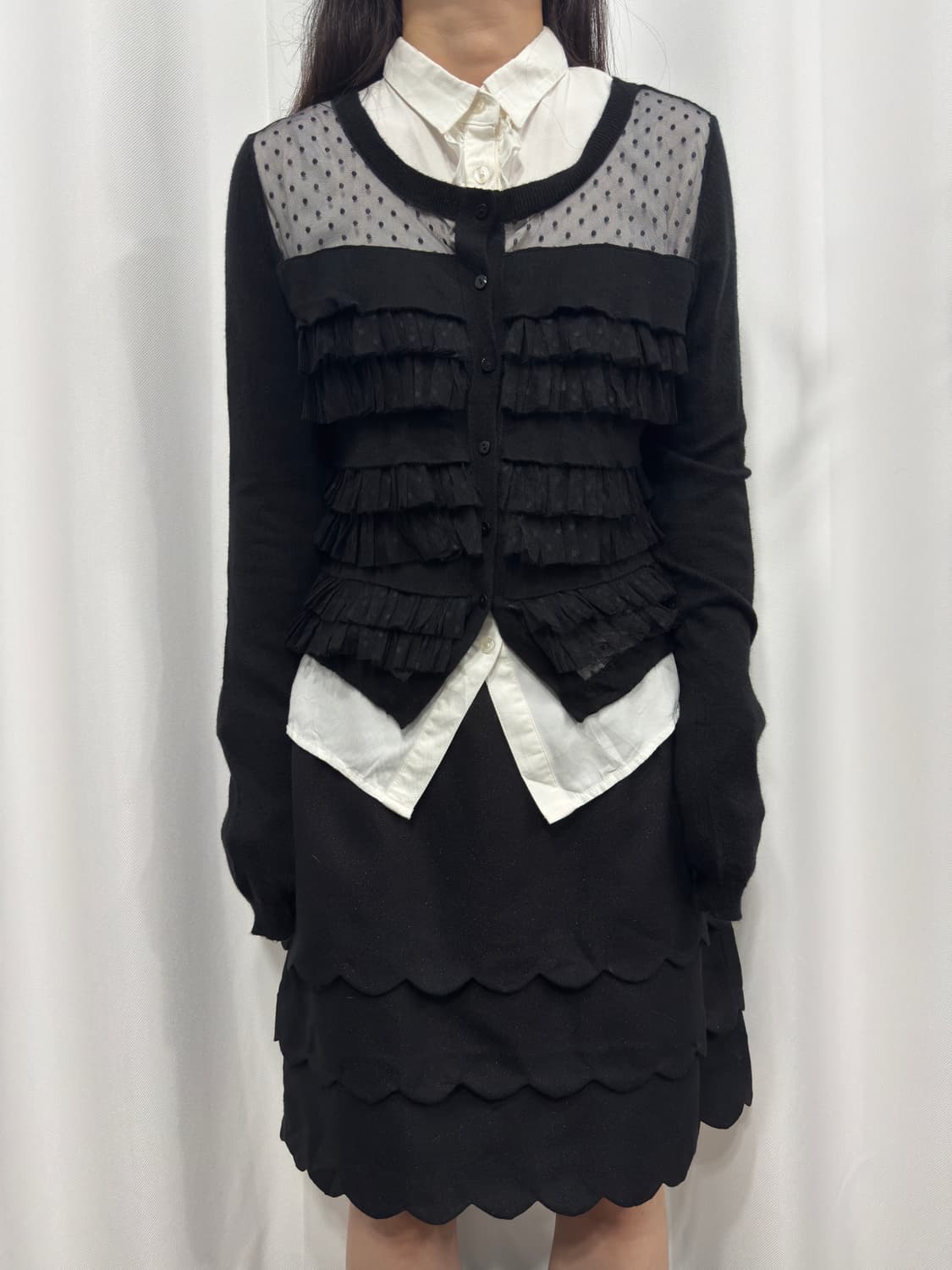 white frill shirt 상품이미지6