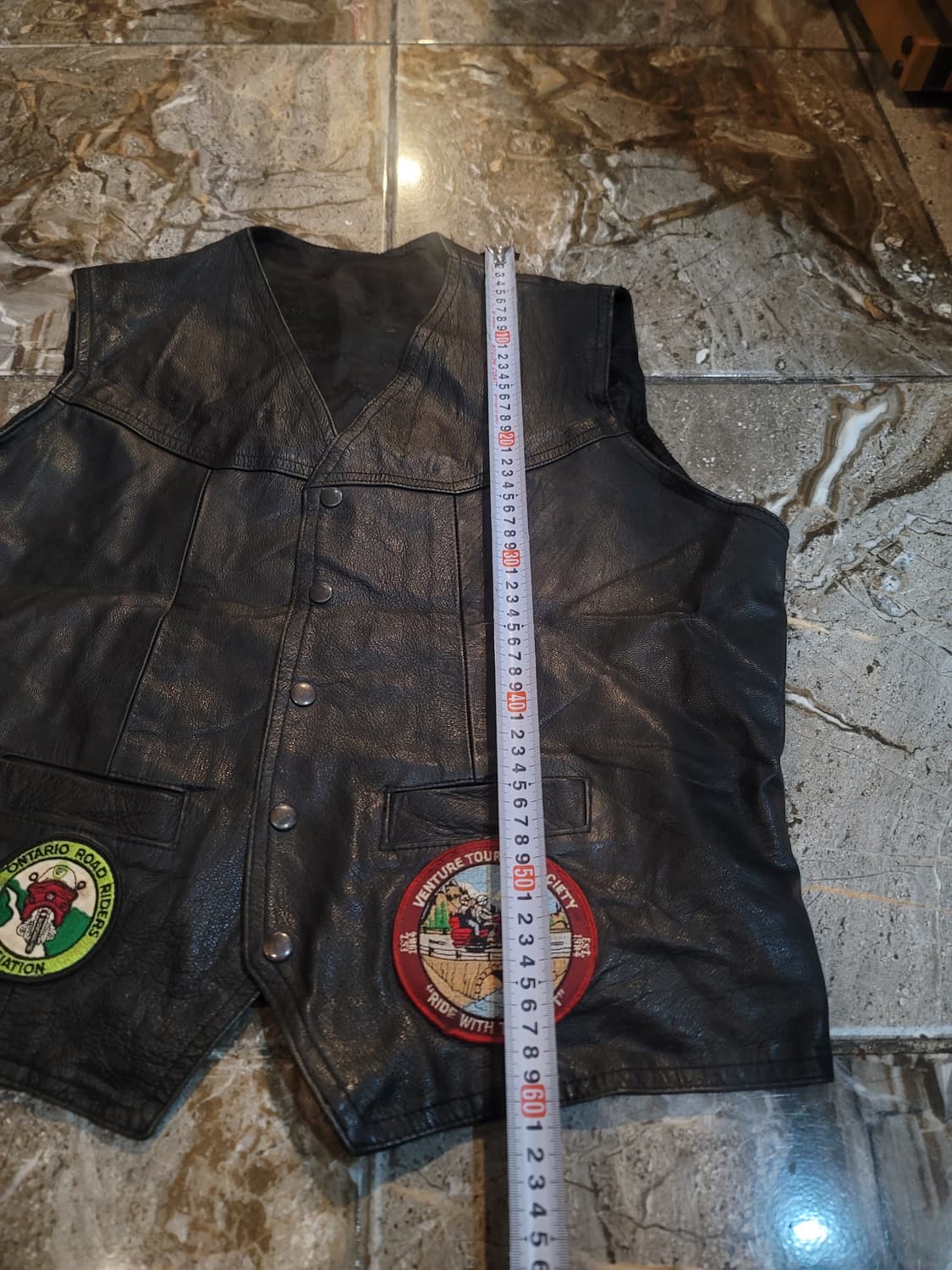 USA 오리지날 VTS 온타리오 가죽 바이커 조끼 상품이미지6