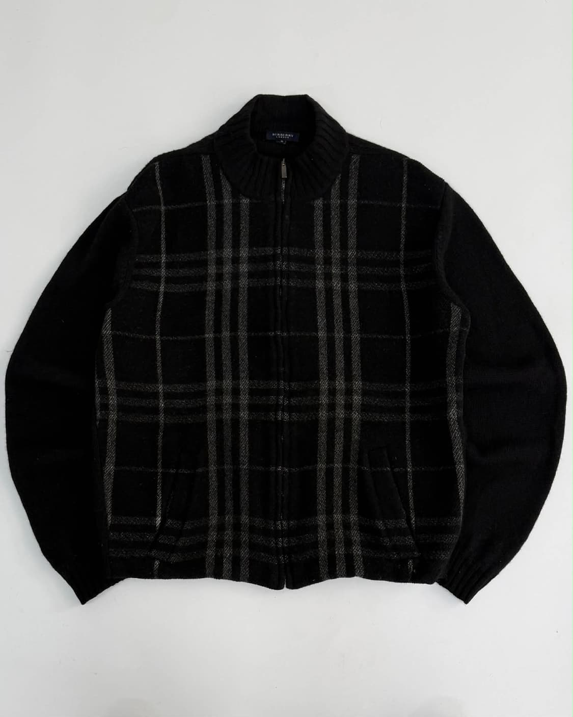 [M] 버버리 런던 노바체크 울 니트 집업 자켓 상품이미지1
