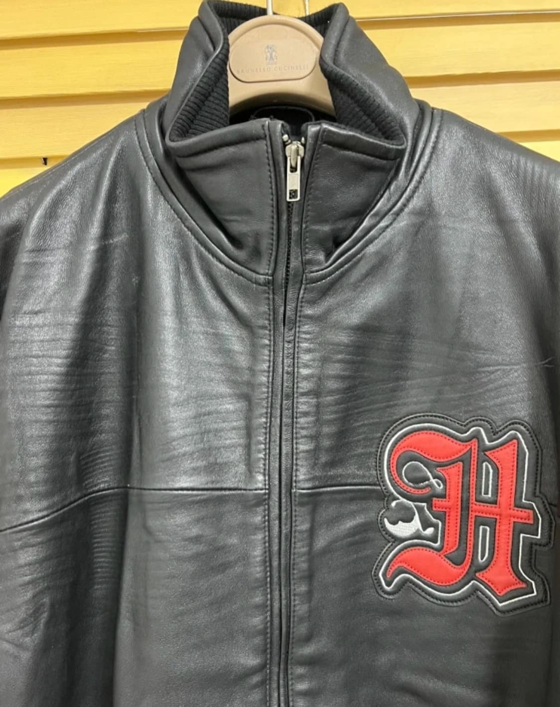 하버드 남성 블랙 바시티가죽자켓 
 상품이미지2