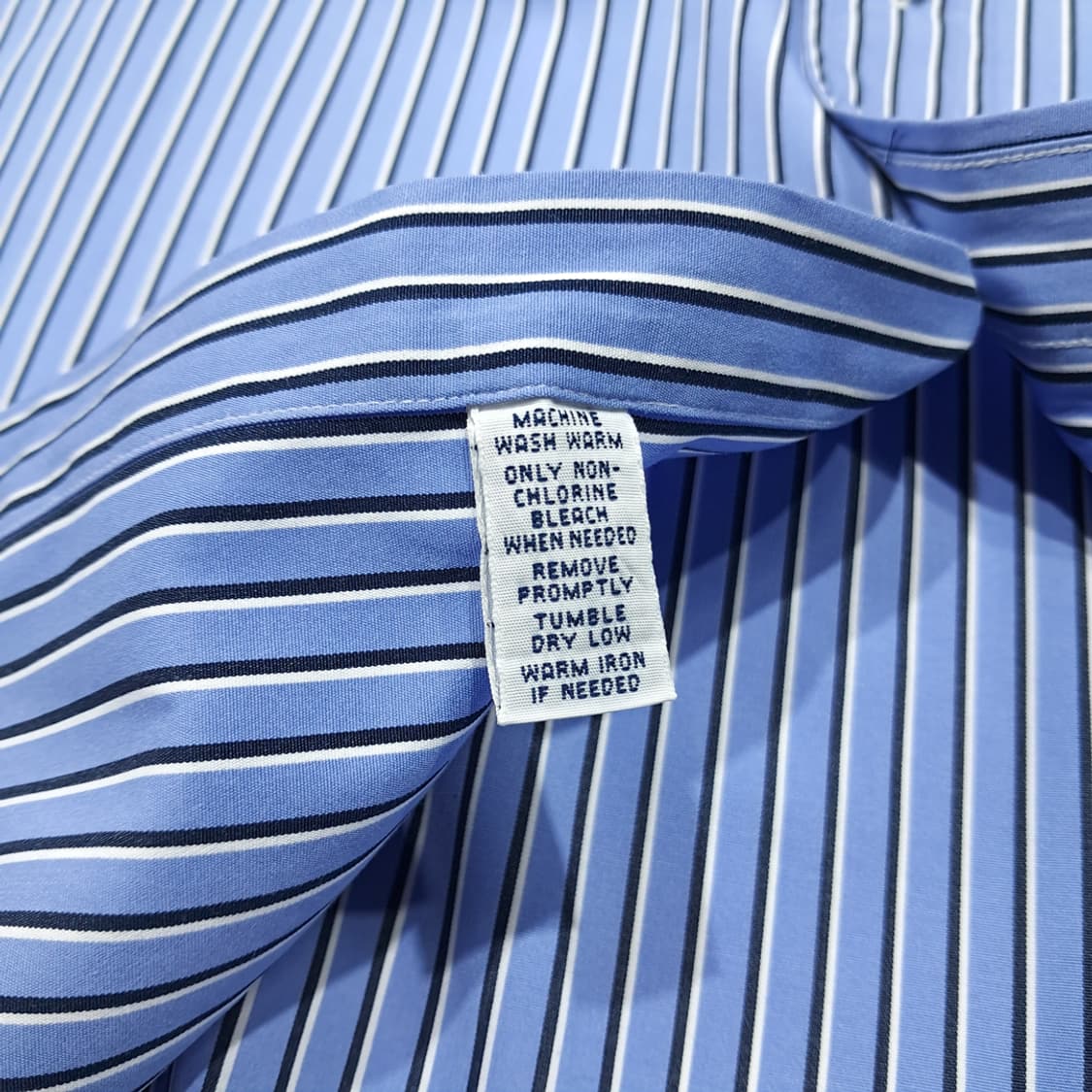 CL703 XL 폴로 00s 코튼 스트라이프 버튼다운 블루 셔츠 남방 상품이미지5