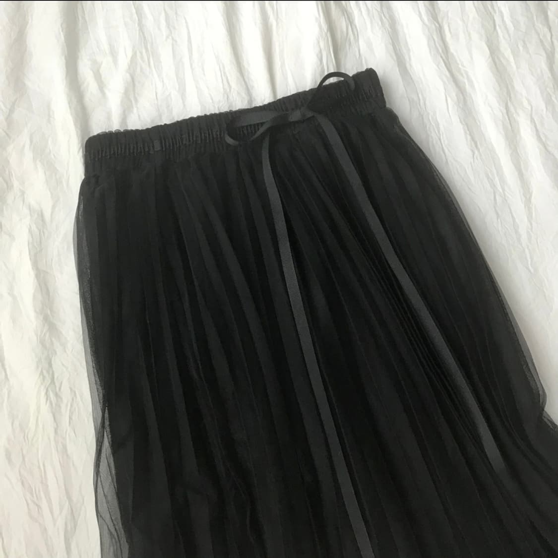 레이스 리본 포인트 롱 스커트 상품이미지2