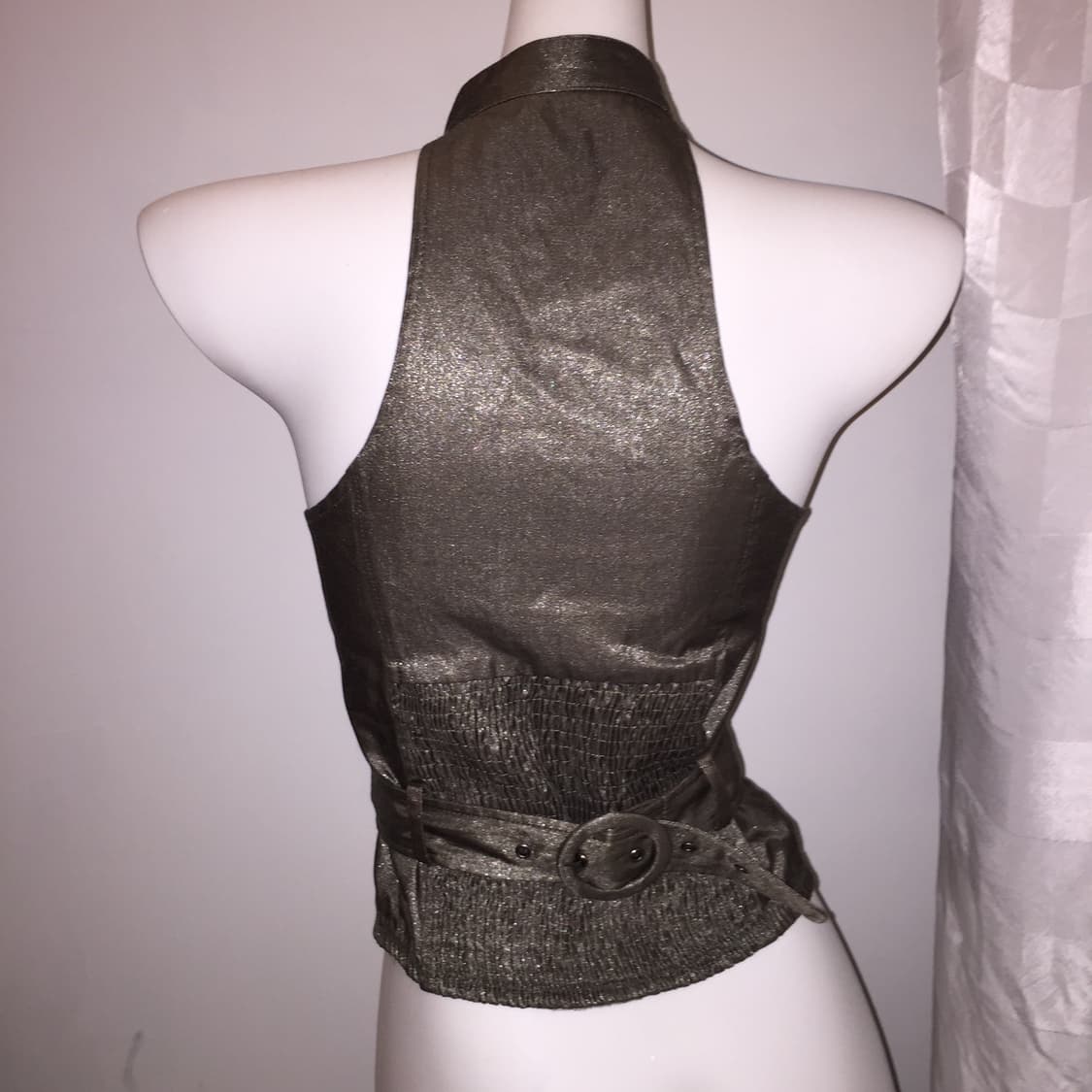 Vintage 코르셋 글리터 홀터 슬리브리스 vest 상품이미지3