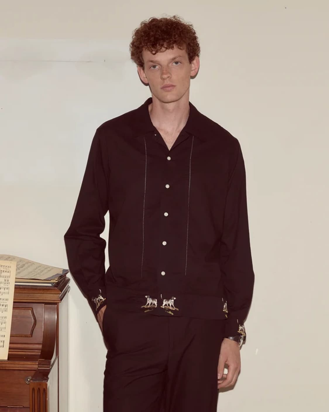 [L]보디 BODE Pointer 자수 셔츠/블랙 상품이미지1