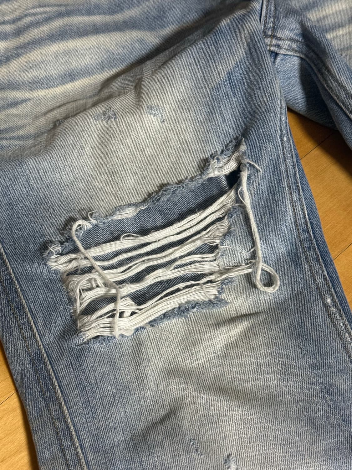 언더마이카 연청 플레어 데님 팬츠 os 상품이미지3