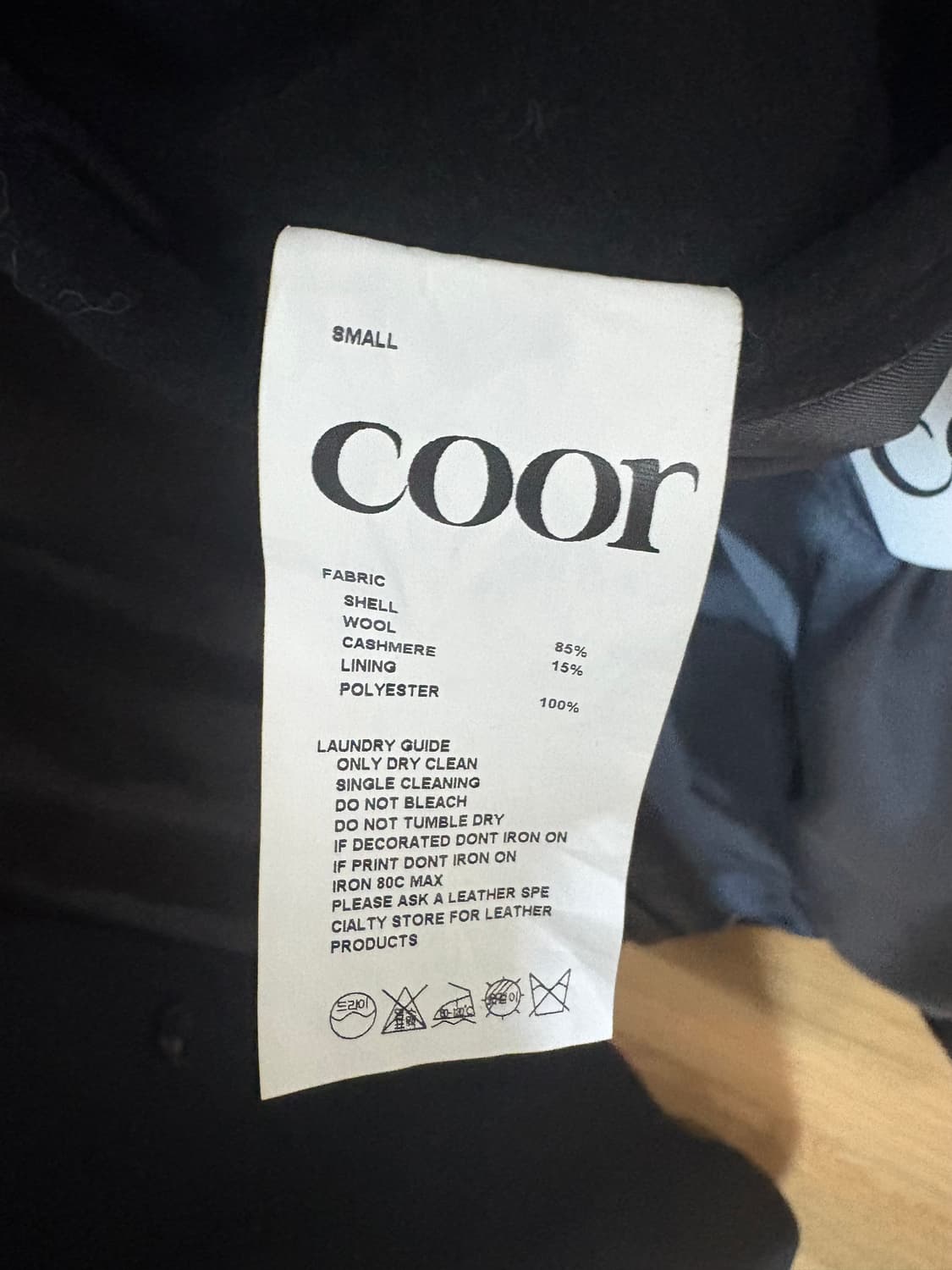 쿠어 벨란디 캐시미어 발마칸 코트 블랙 S사이즈  상품이미지6