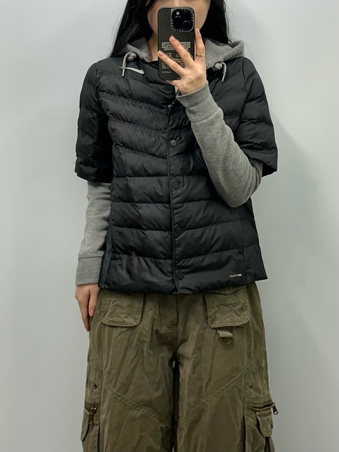 나이키 에어로로프트 블랙 하프 경량 패딩 상품이미지1