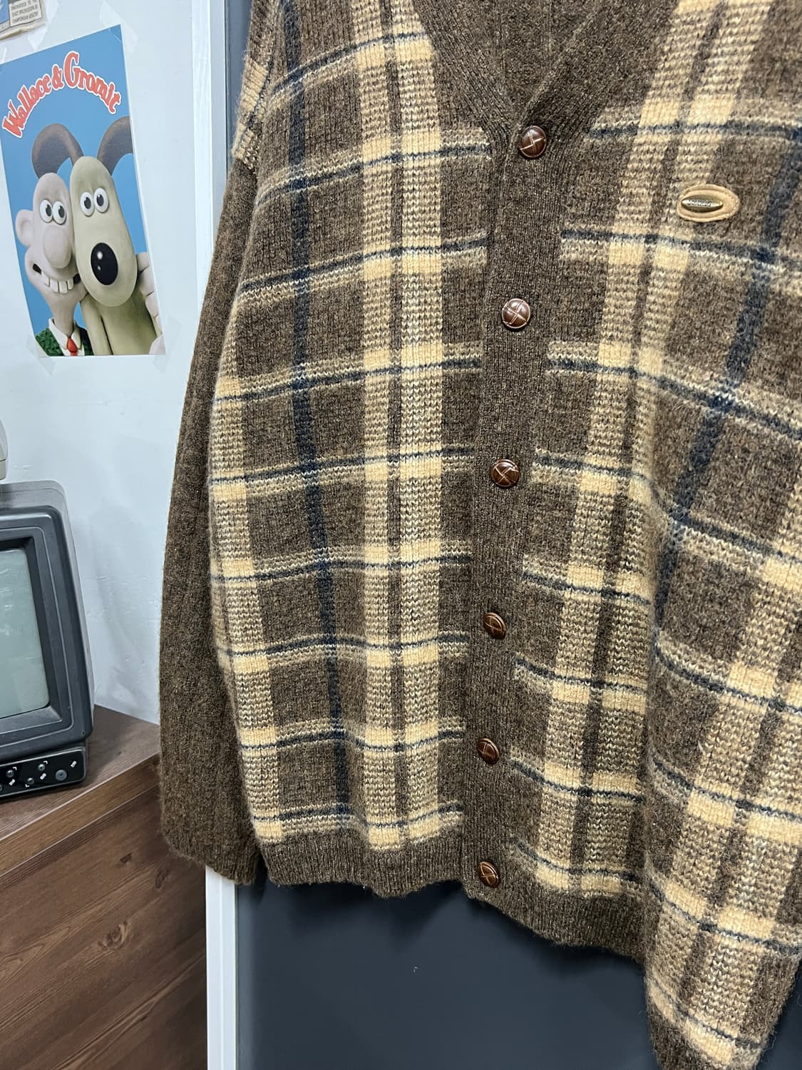 Scofield Vintage 스콜필드 빈티지 체크 니트 가디건 상품이미지3