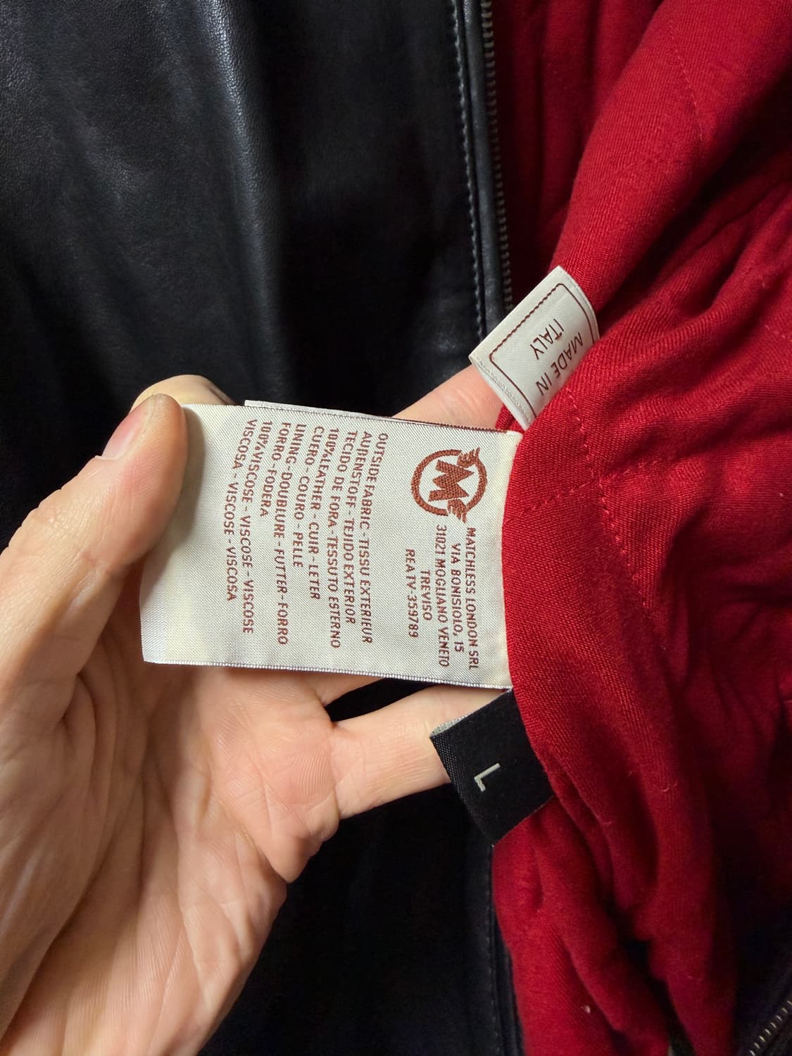 Vintage Matchlesslondon Leather jacket L 상품이미지4