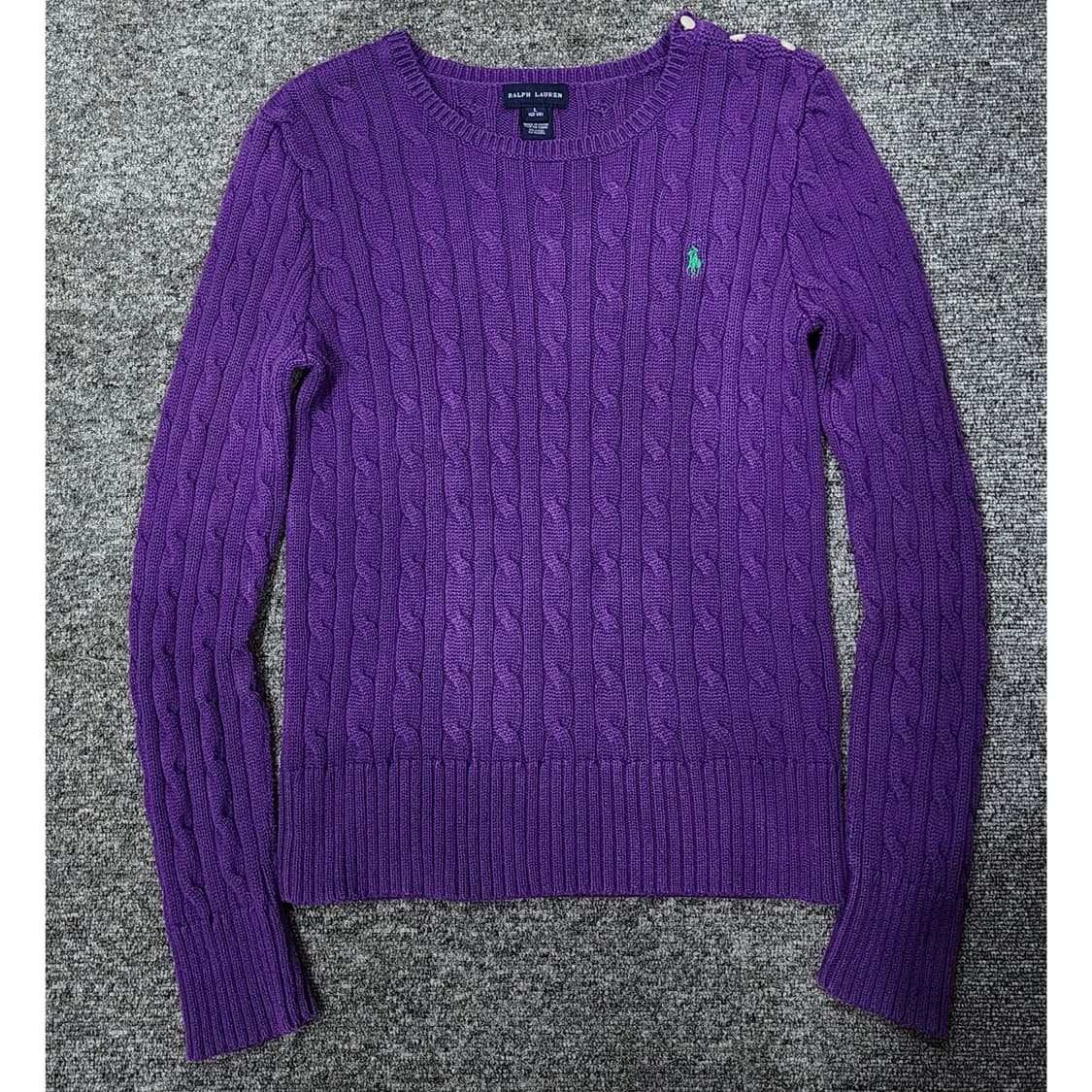 폴로 랄프로렌 숄더 버튼 포인트 케이블 꽈배기니트 걸즈 L 상품이미지1