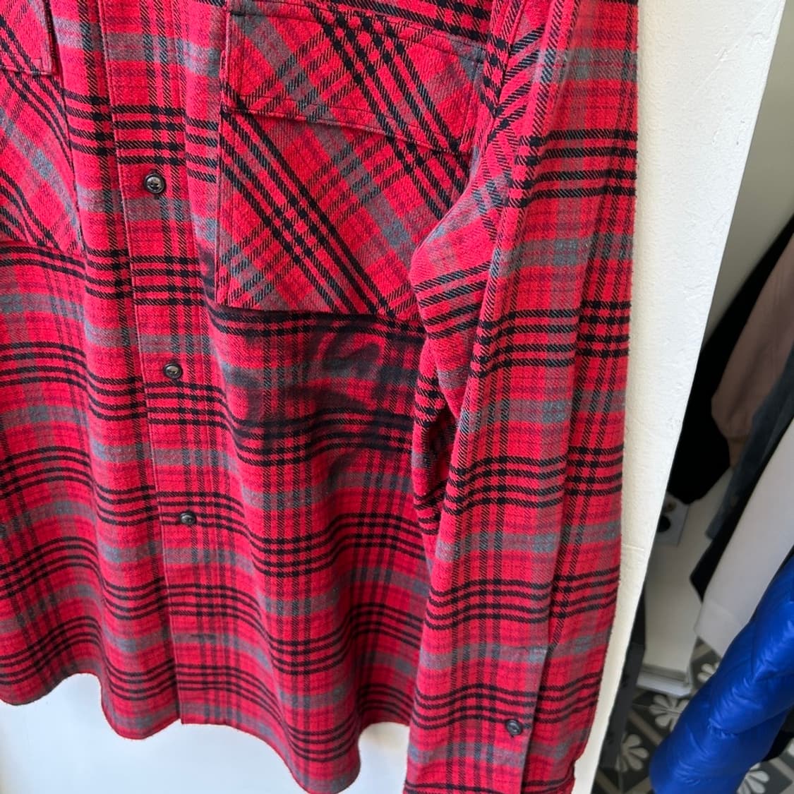 15925 - 오프화이트 플란넬 체크 셔츠 상품이미지4