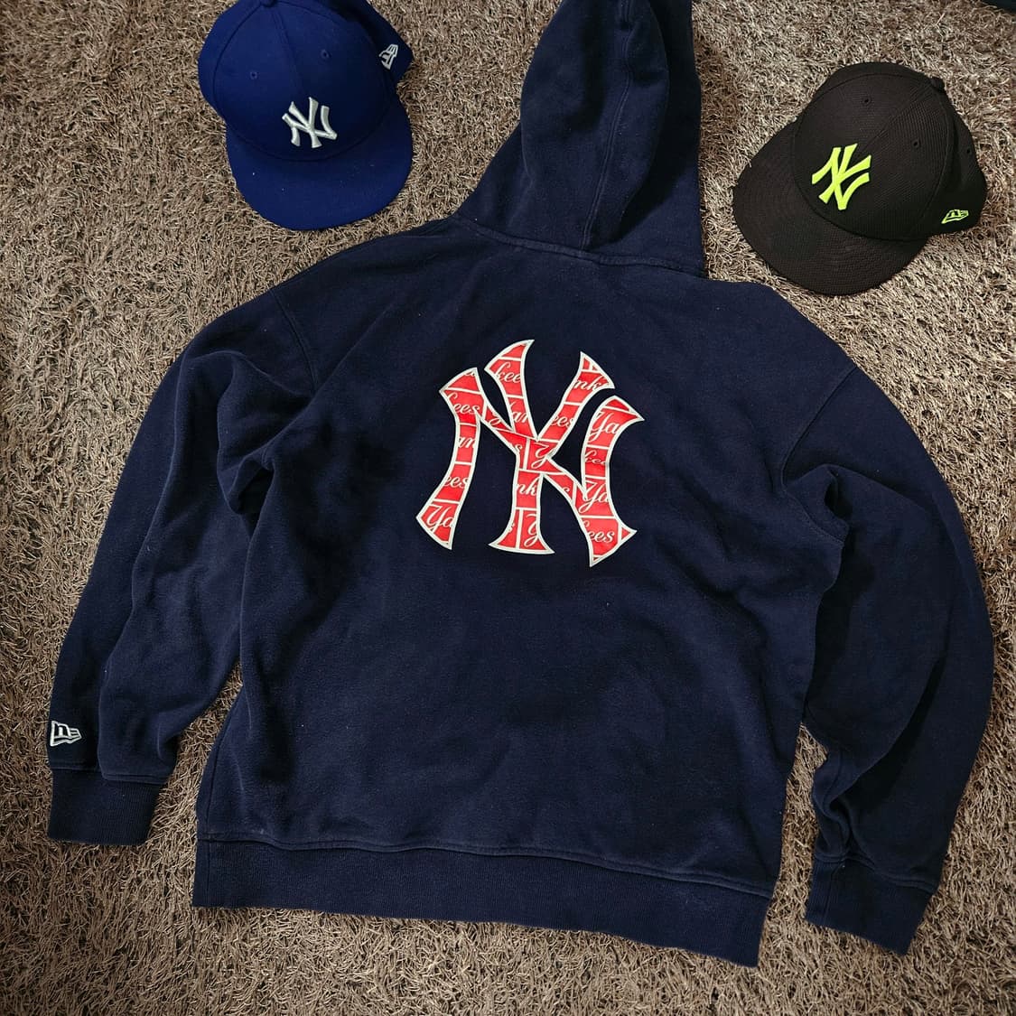 뉴에라(NewEra) 22aw 뉴욕양키즈 빅로고 후드 티셔츠 상품이미지2