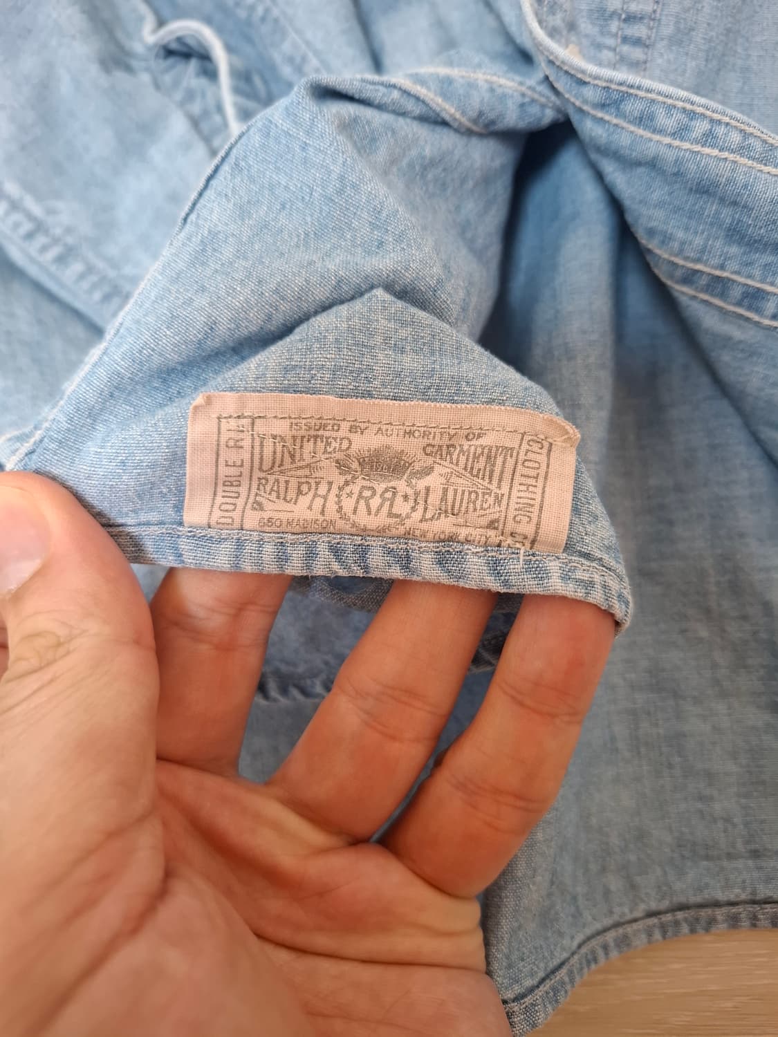 L RRL 인디고 샴브레이 워크 셔츠 데님 상품이미지8