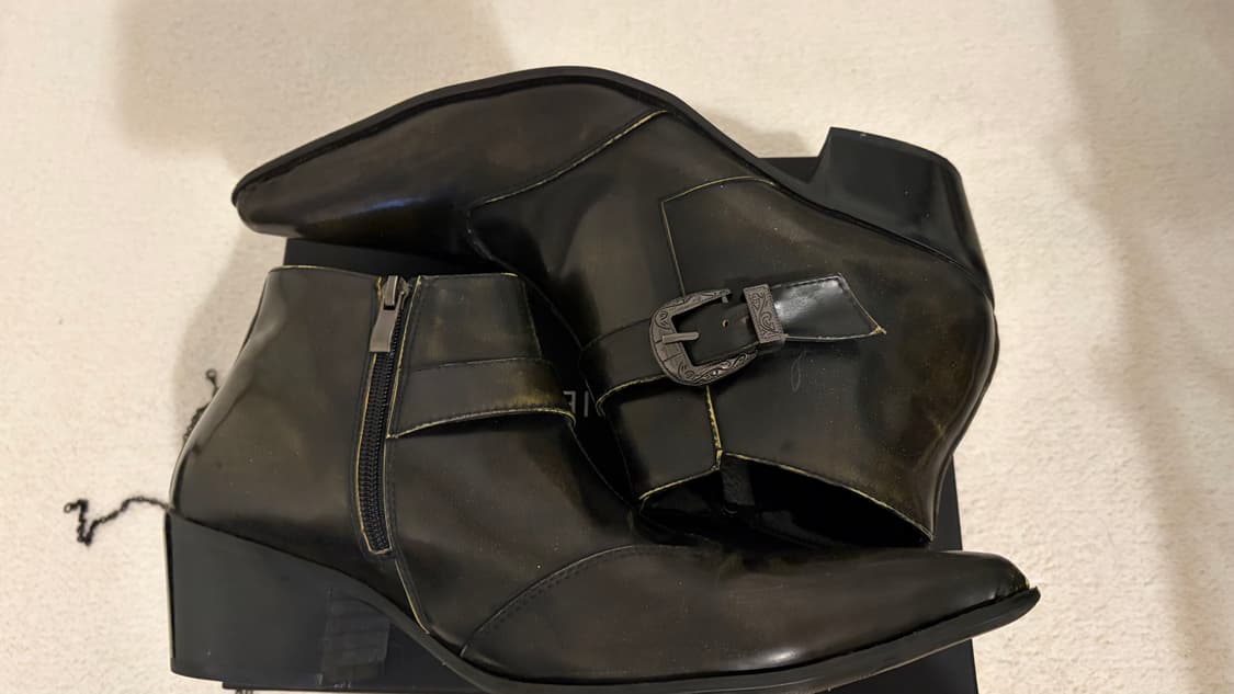 블랙 웨스턴 포인트 힐 부츠 (glam rock style) 상품이미지1