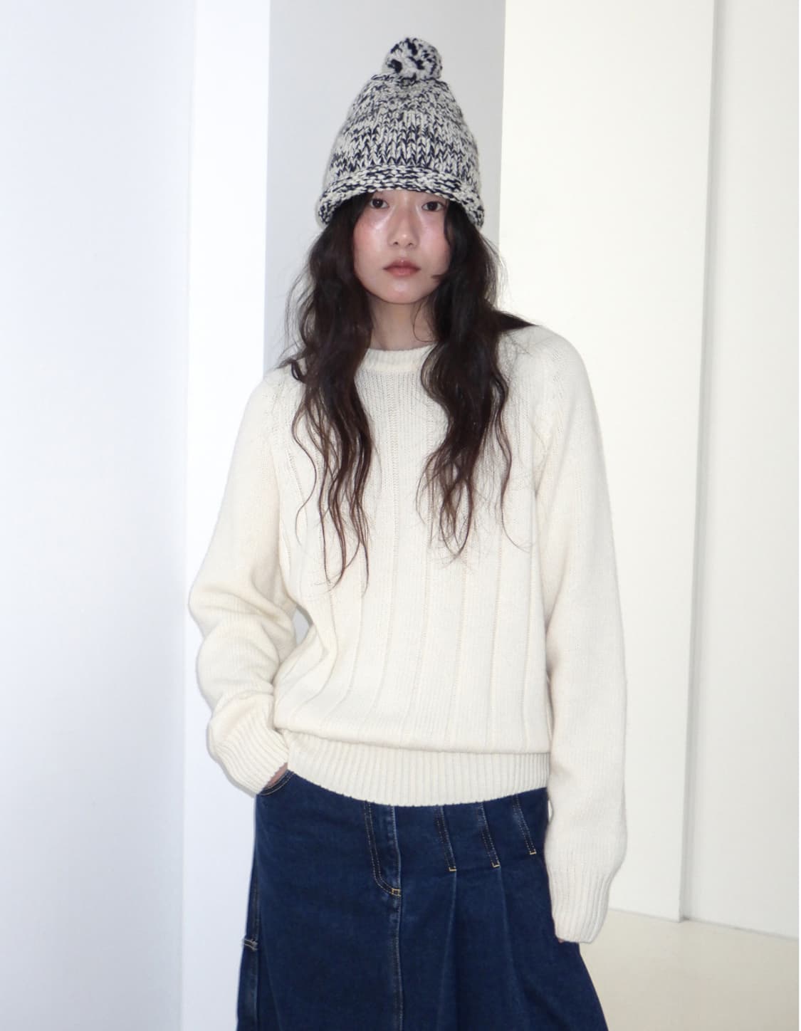 포니테일 보이프렌즈 니트 상품이미지1