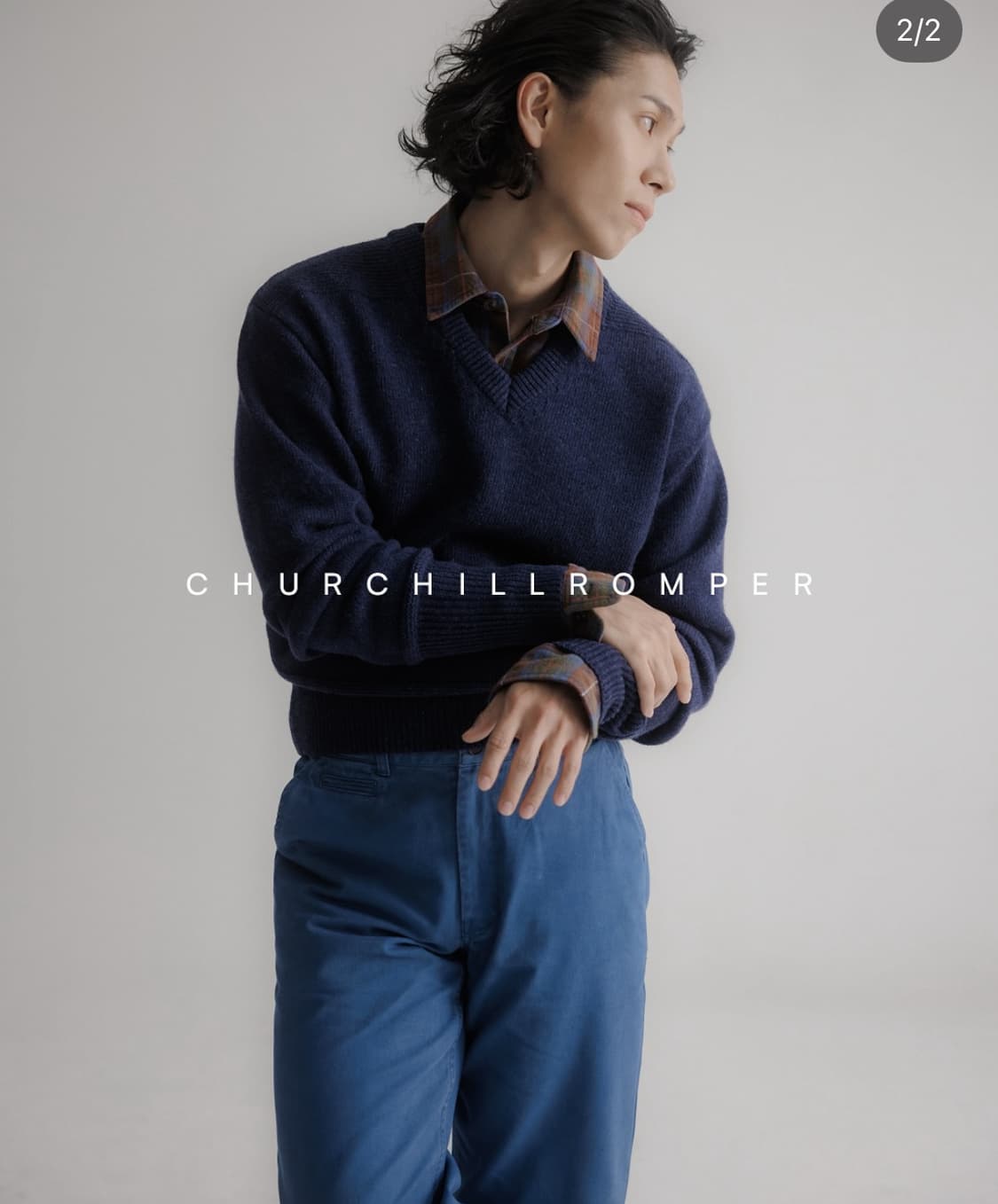 [M] 처칠롬퍼 슈퍼파인 브이넥 니트 상품이미지7