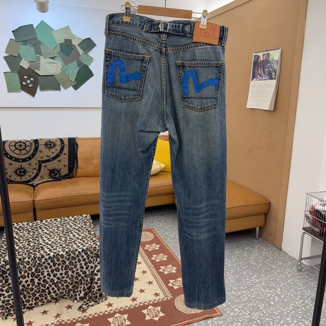 에비수 빈티지 레트로 포켓프린팅 데님팬츠 32인치 C09137 상품이미지4