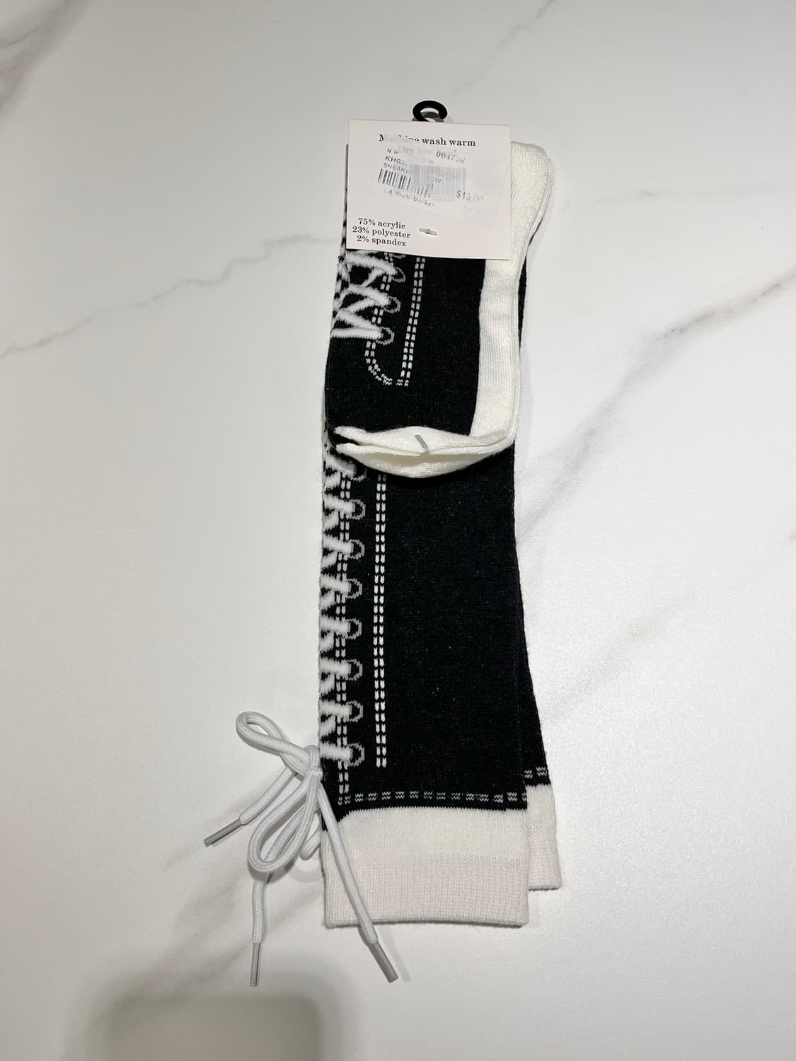 레이스업 블랙 양말 유니크 니삭스 상품이미지2