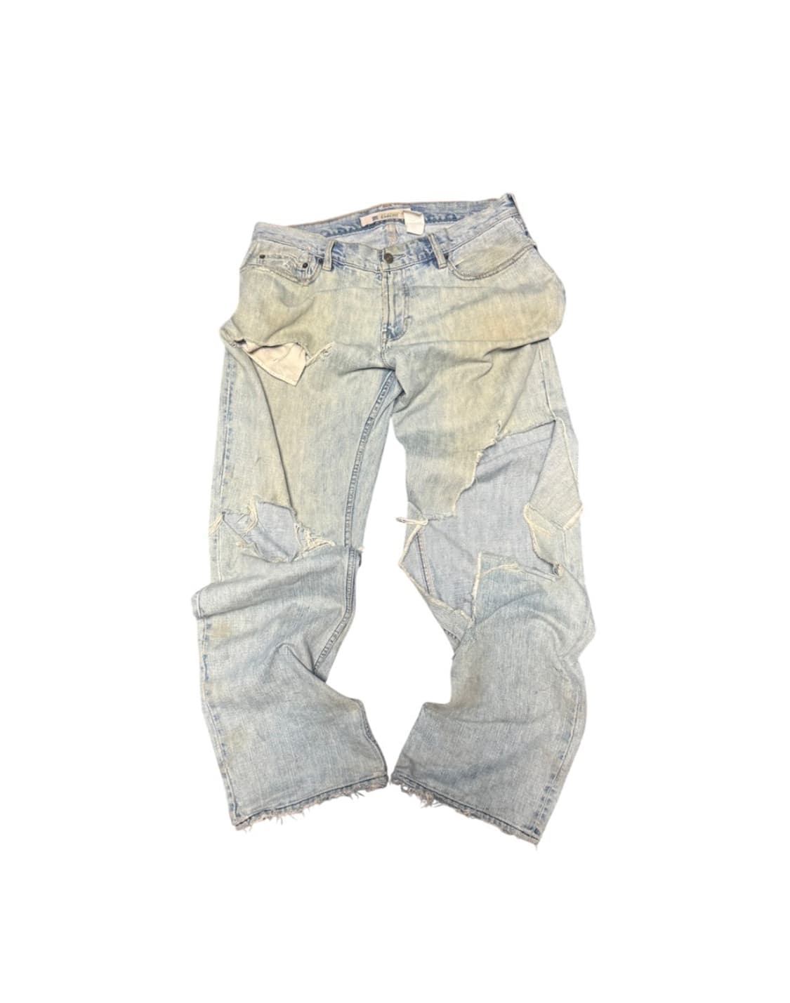 Vintage Distressed Design Wide Denim 상품이미지1