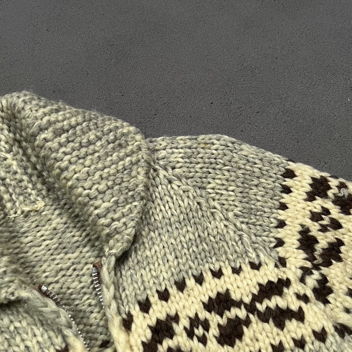 CANADA 단풍 노르딕 헤비울 니트 집업 코위찬 상품이미지3