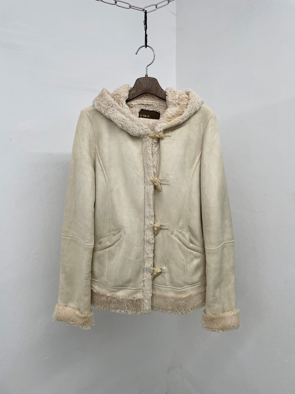 아이보리 떡볶이 후드 무스탕  상품이미지5