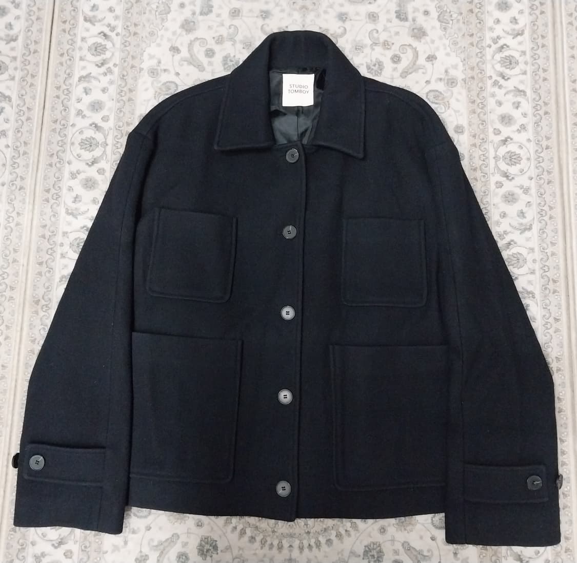 스튜디오 톰보이 블랙 울 블랜드 포켓 자켓 F 상품이미지1