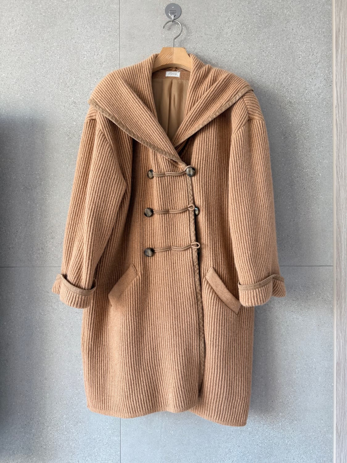 울 혼방 코트 골지 세일러 떡볶이단추 상품이미지1