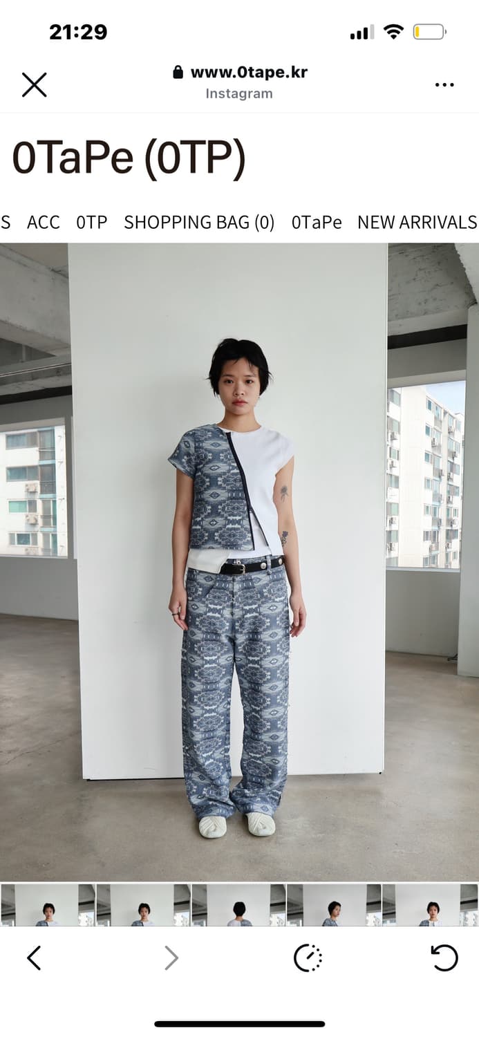 0tape detail jacquard pants M 상품이미지2