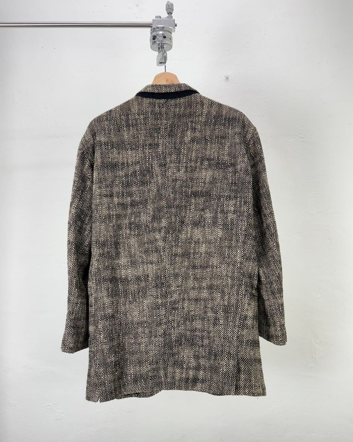 요지야마모토 포 맨 트위드 샤기 더블 브레스티드 울 자켓 상품이미지6