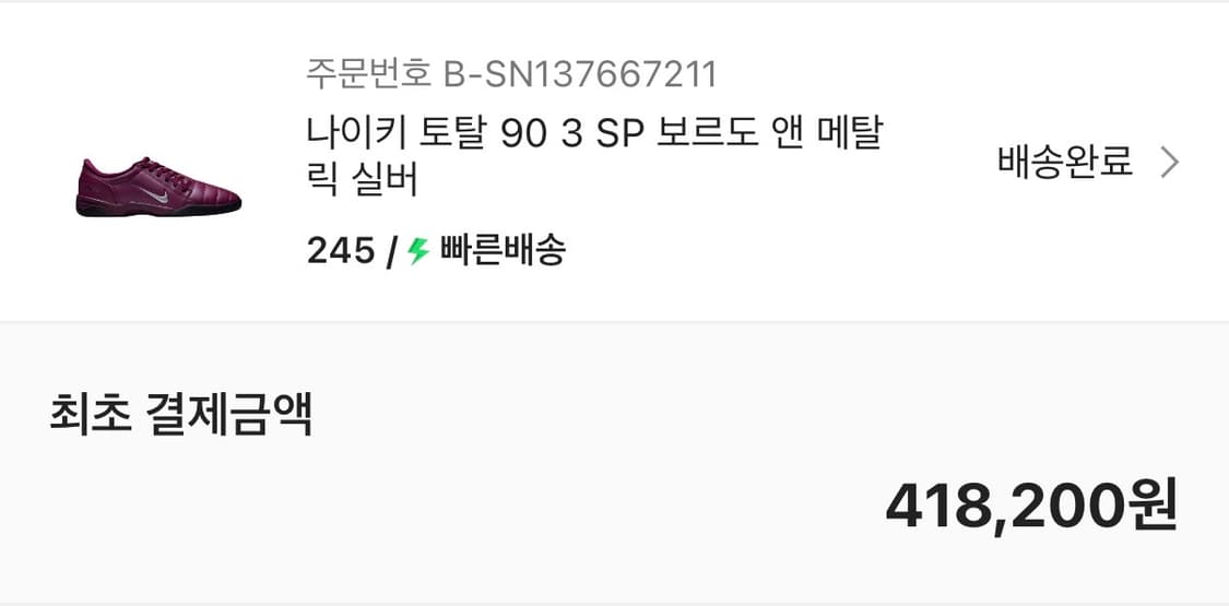 나이키 토탈 90 3 SP 보르도 앤 메탈릭 실버 상품이미지2