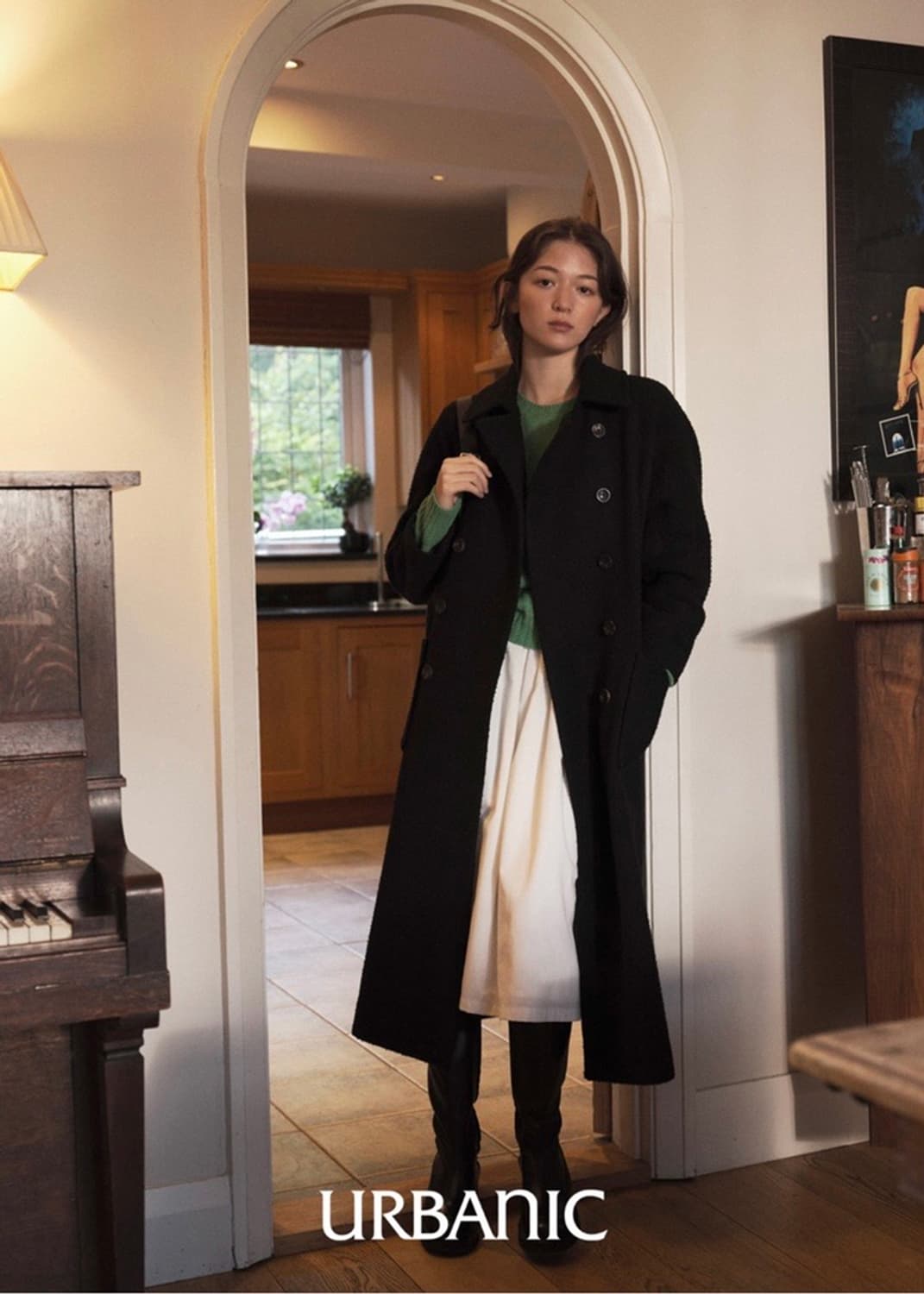 [미착] 얼바닉30 카센티노 마렘마 블랙 더블 코트 상품이미지2