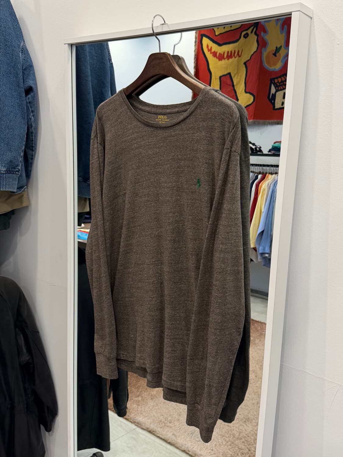 Polo ralph lauren 폴로 랄프로렌 멜란지 브라운 롱슬리브 상품이미지1