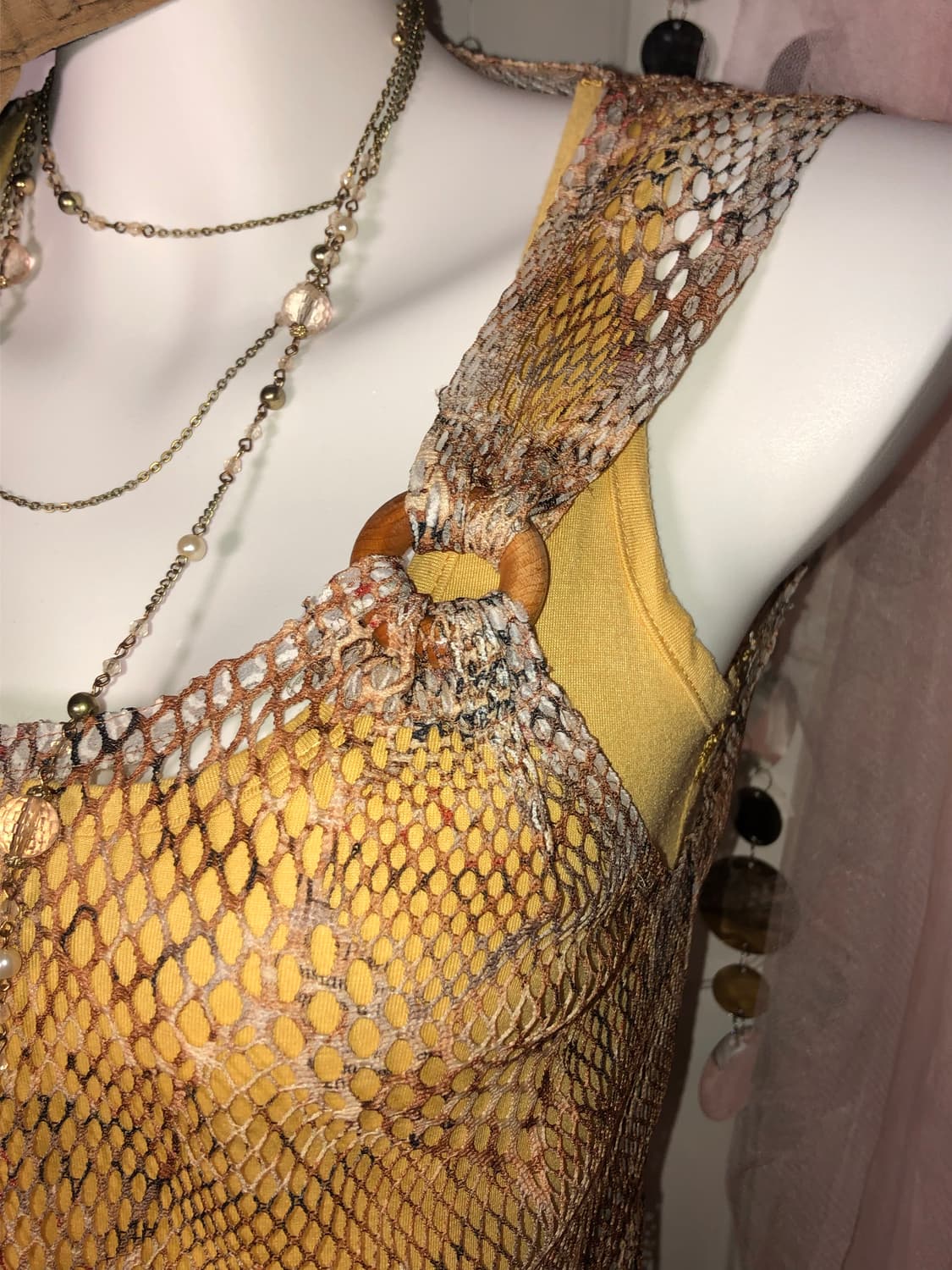 wood mesh hippie sleeveless   상품이미지3