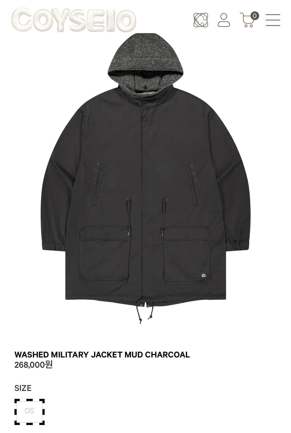 코이세이오 야상 차콜 상품이미지1