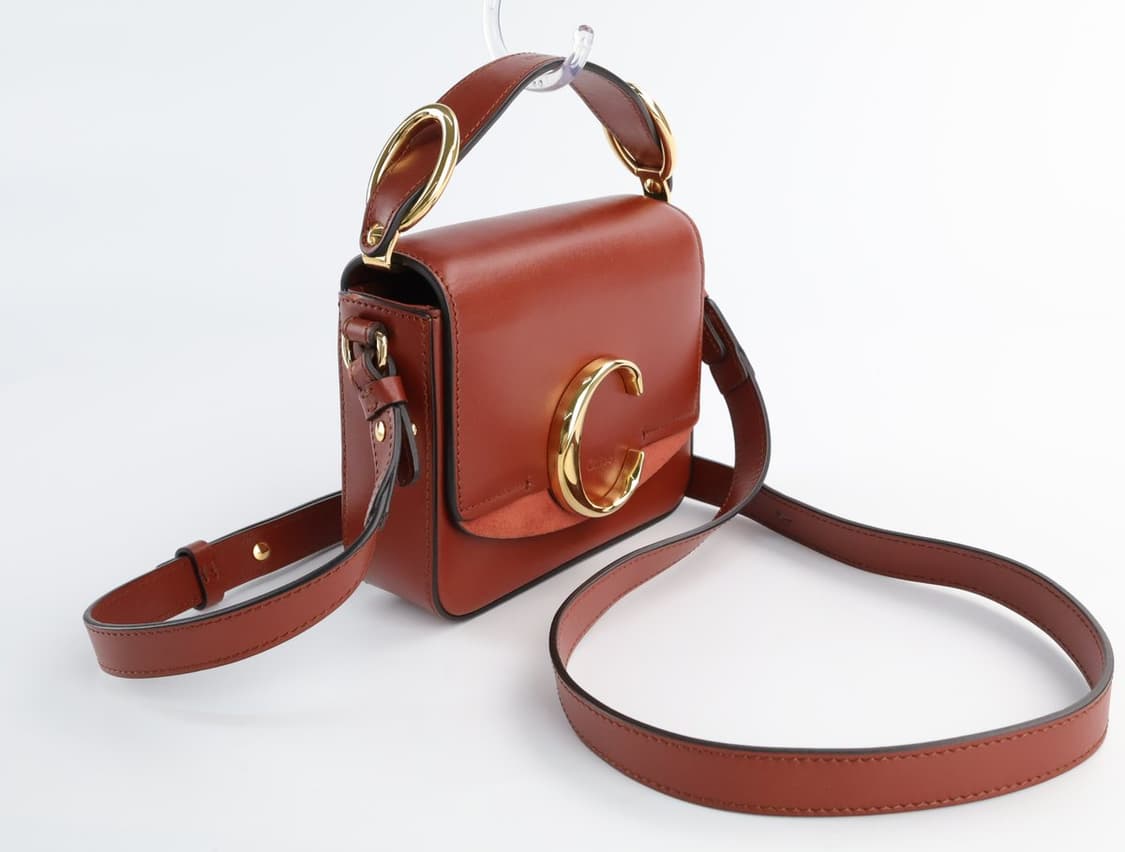 끌로에 C 스몰 레더 백 토트백 숄더백 크로스백 브라운 상품이미지1