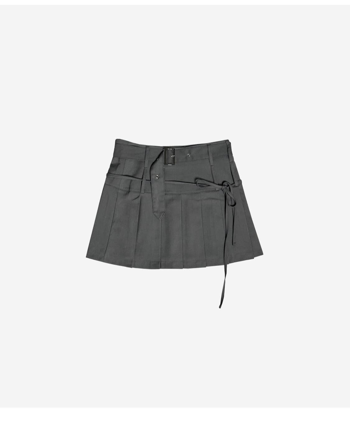 구해요)뉴얼린 하이튼 밸트 리본 플리츠 스커트 그레이s 상품이미지1